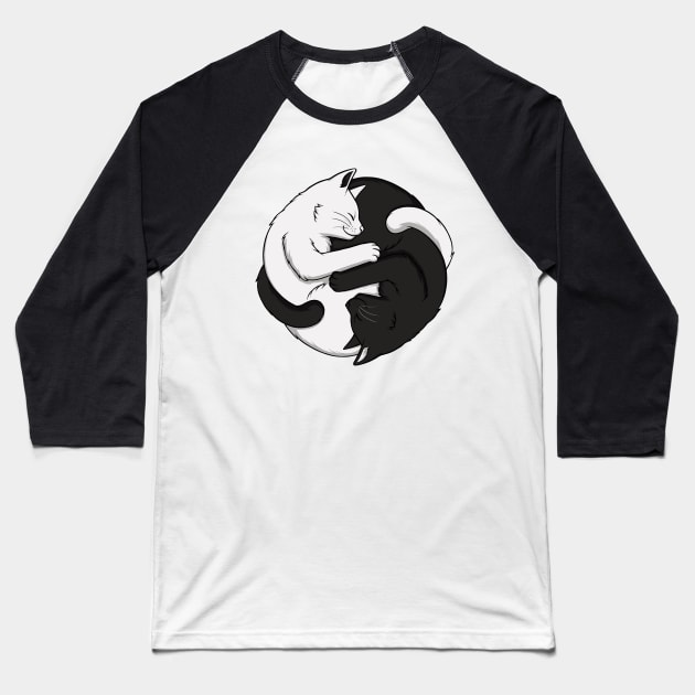 Yin Yang Cats Baseball T-Shirt by MaryCapaldi